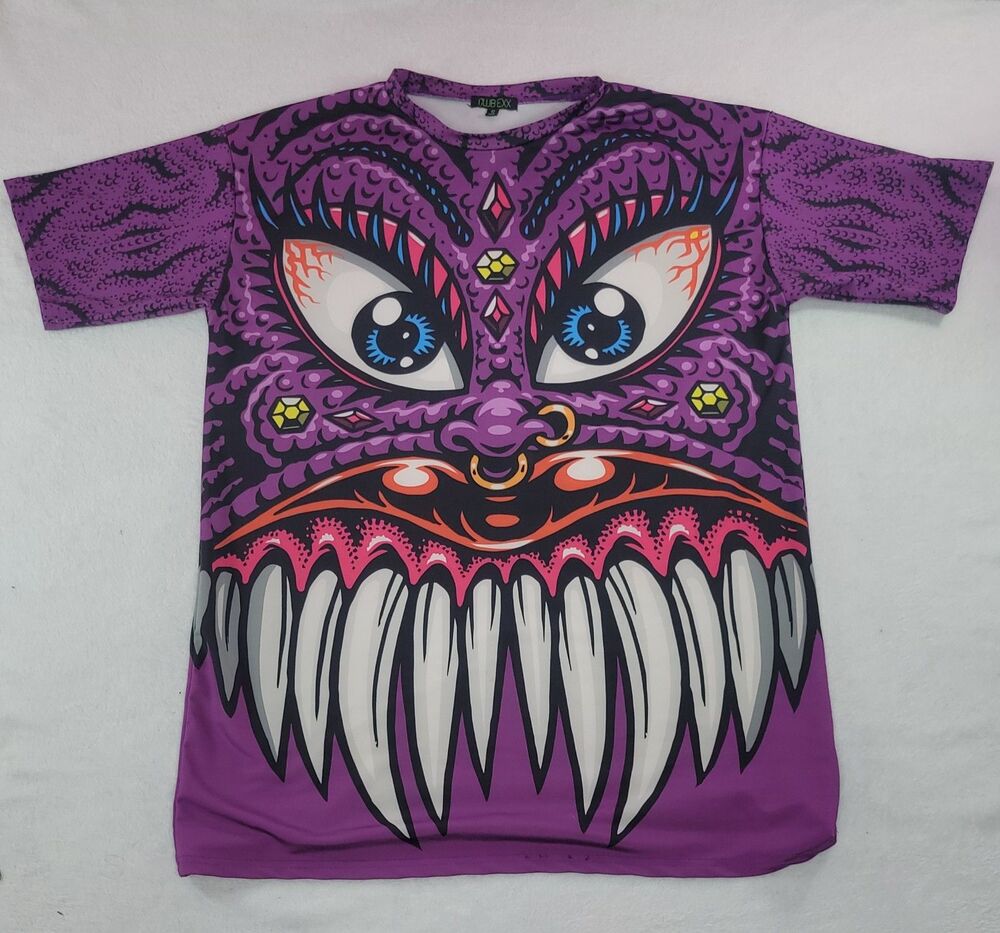 Dolls Kill Club Exx Neon Nightmares Oversized Graphic Tee Shirt Size Small